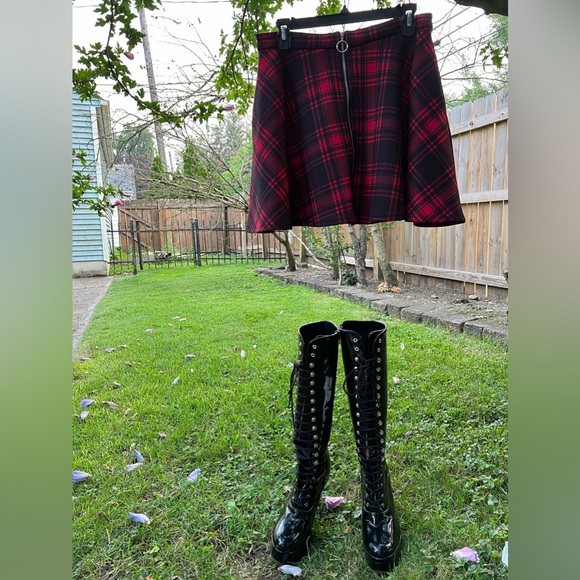 Chunky Pleaser Goth Stripper Exotic Dancer Boots 7 7.5 platform Electra laceup - Picture 13 of 14